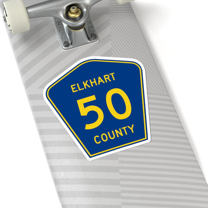 Elkhart County Road 50 IN (Indiana) (Road Sign) STICKER Vinyl Kiss-Cut Decal
