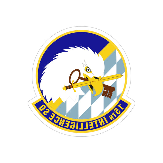 15 Intelligence Squadron ACC (U.S. Air Force) REVERSE PRINT Transparent STICKER-6" × 6"-The Sticker Space
