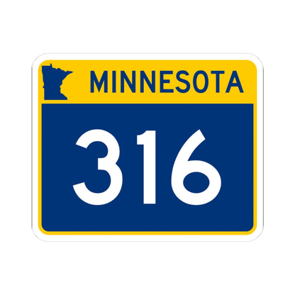 MN-316 wide (Minnesota) (Road Sign) STICKER Vinyl Kiss-Cut Decal