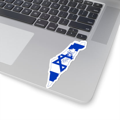 Israel Flag-map including Area C (Israel) STICKER Vinyl Kiss-Cut Decal