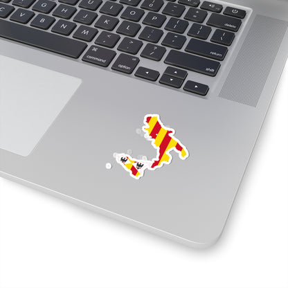 Flag map of the Kingdom of Sicily (Italy) STICKER Vinyl Kiss-Cut Decal