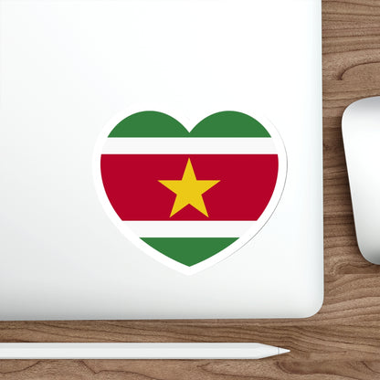 Heart Flag of Suriname - STICKER Vinyl Die-Cut Decal