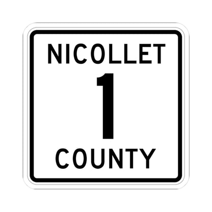 Nicollet County Route 1 (Minnesota) (Road Sign) STICKER Vinyl Kiss-Cut Decal