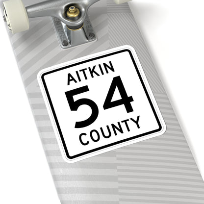 Aitkin County Route 54 (Minnesota) (Road Sign) STICKER Vinyl Kiss-Cut Decal