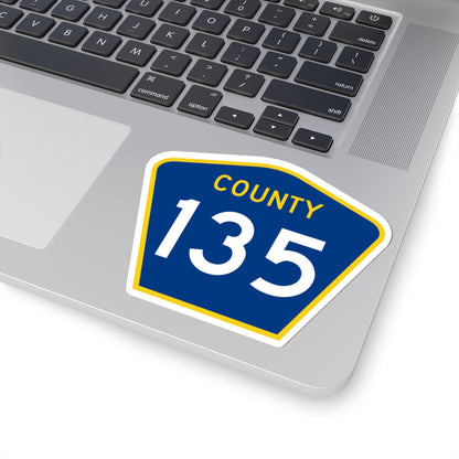 County 135 MN (Minnesota) (Road Sign) STICKER Vinyl Kiss-Cut Decal