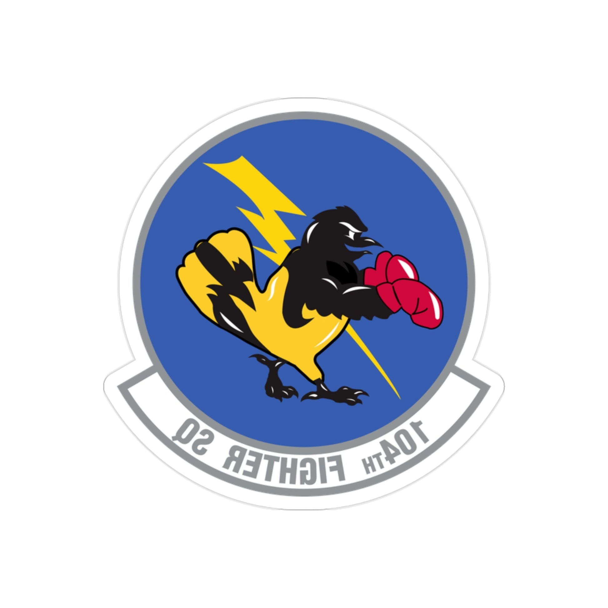 104th Fighter Squadron (U.S. Air Force) REVERSE PRINT Transparent STICKER-2" × 2"-The Sticker Space