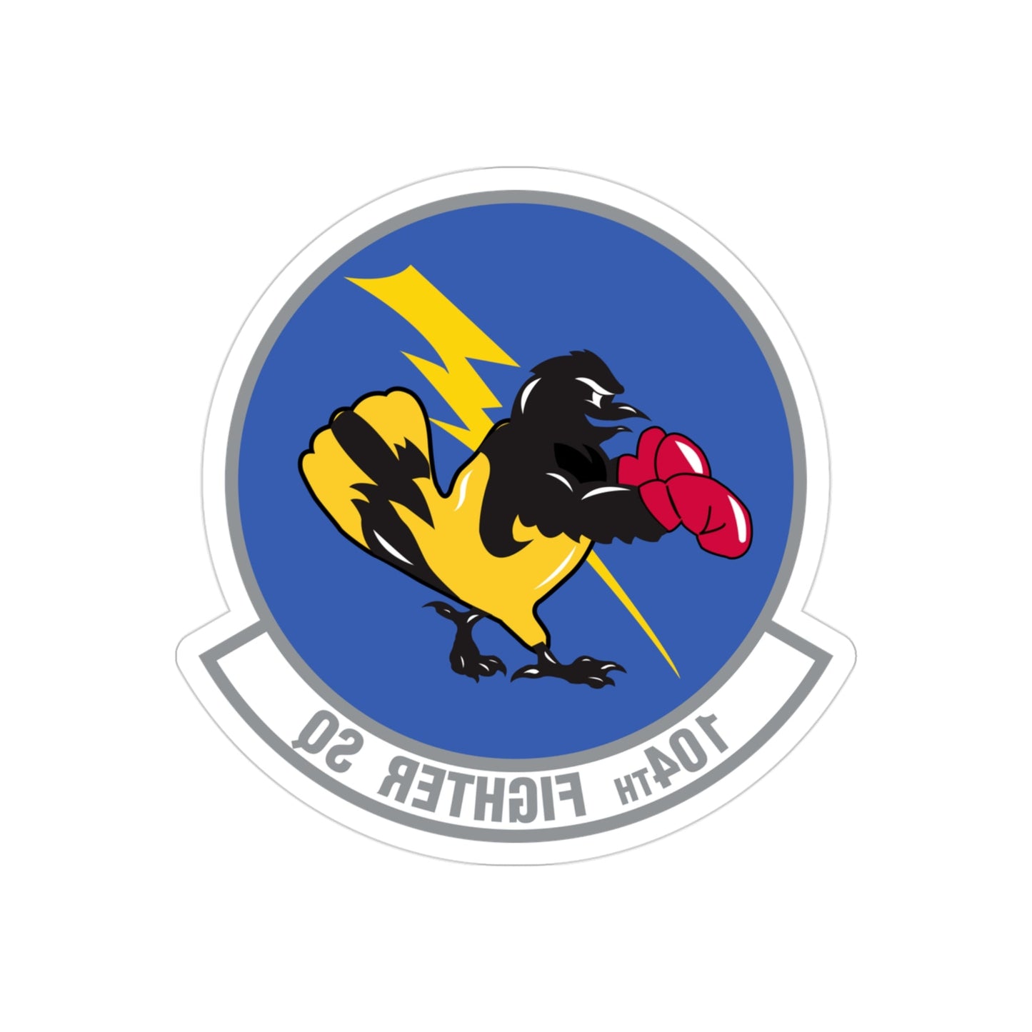 104th Fighter Squadron (U.S. Air Force) REVERSE PRINT Transparent STICKER-3" × 3"-The Sticker Space