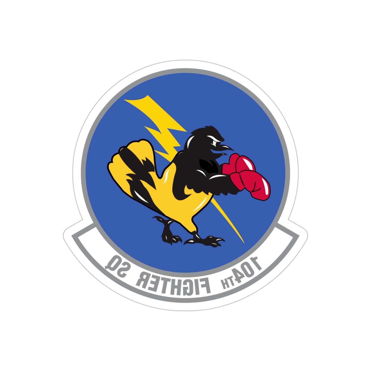 104th Fighter Squadron (U.S. Air Force) REVERSE PRINT Transparent STICKER-5" × 5"-The Sticker Space