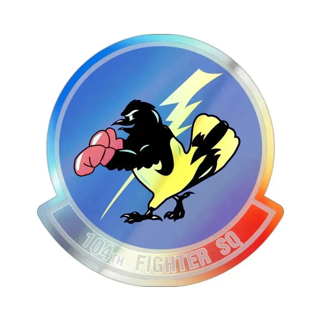 104th Fighter Squadron (U.S. Air Force) Holographic STICKER Die-Cut Vinyl Decal 2 Inch Holographic - The Sticker Space
