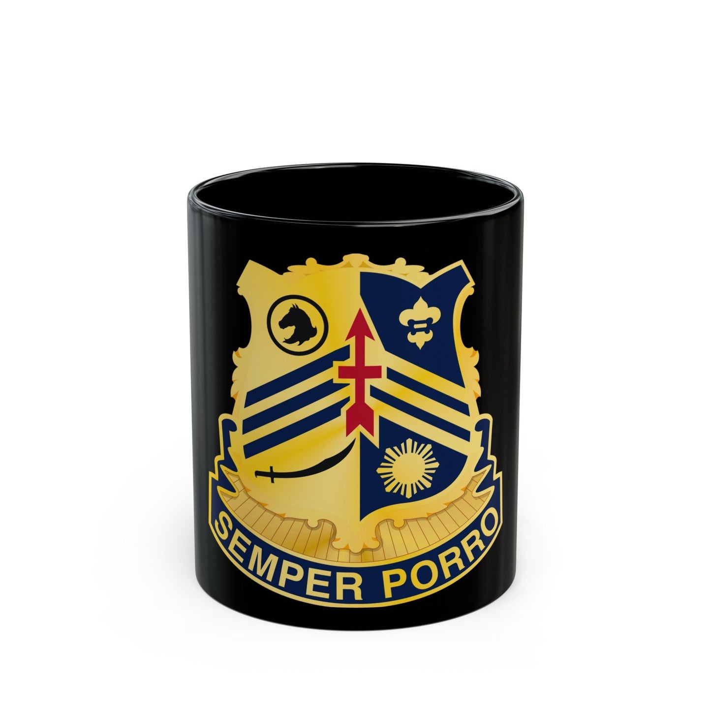 105 Cavalry Regiment (U.S. Army) Black Coffee Mug-11oz-The Sticker Space