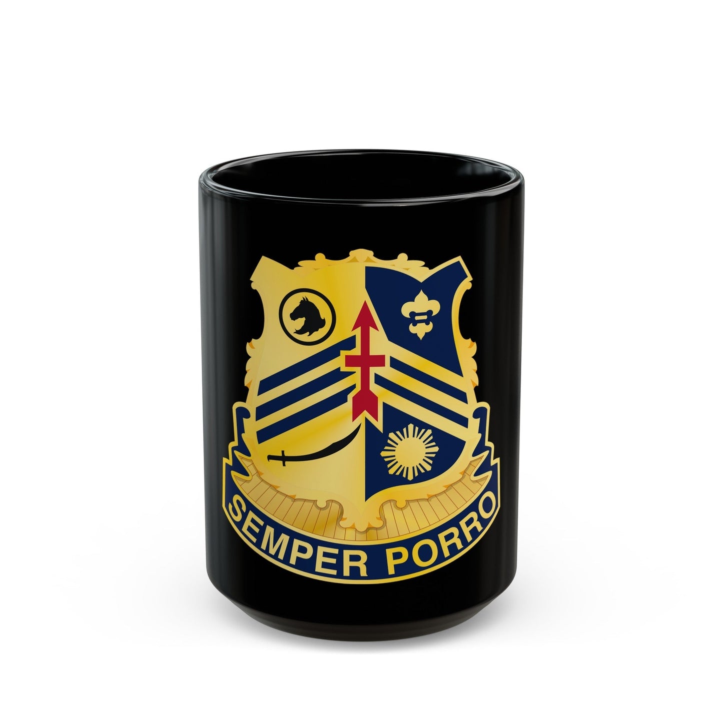 105 Cavalry Regiment (U.S. Army) Black Coffee Mug-15oz-The Sticker Space