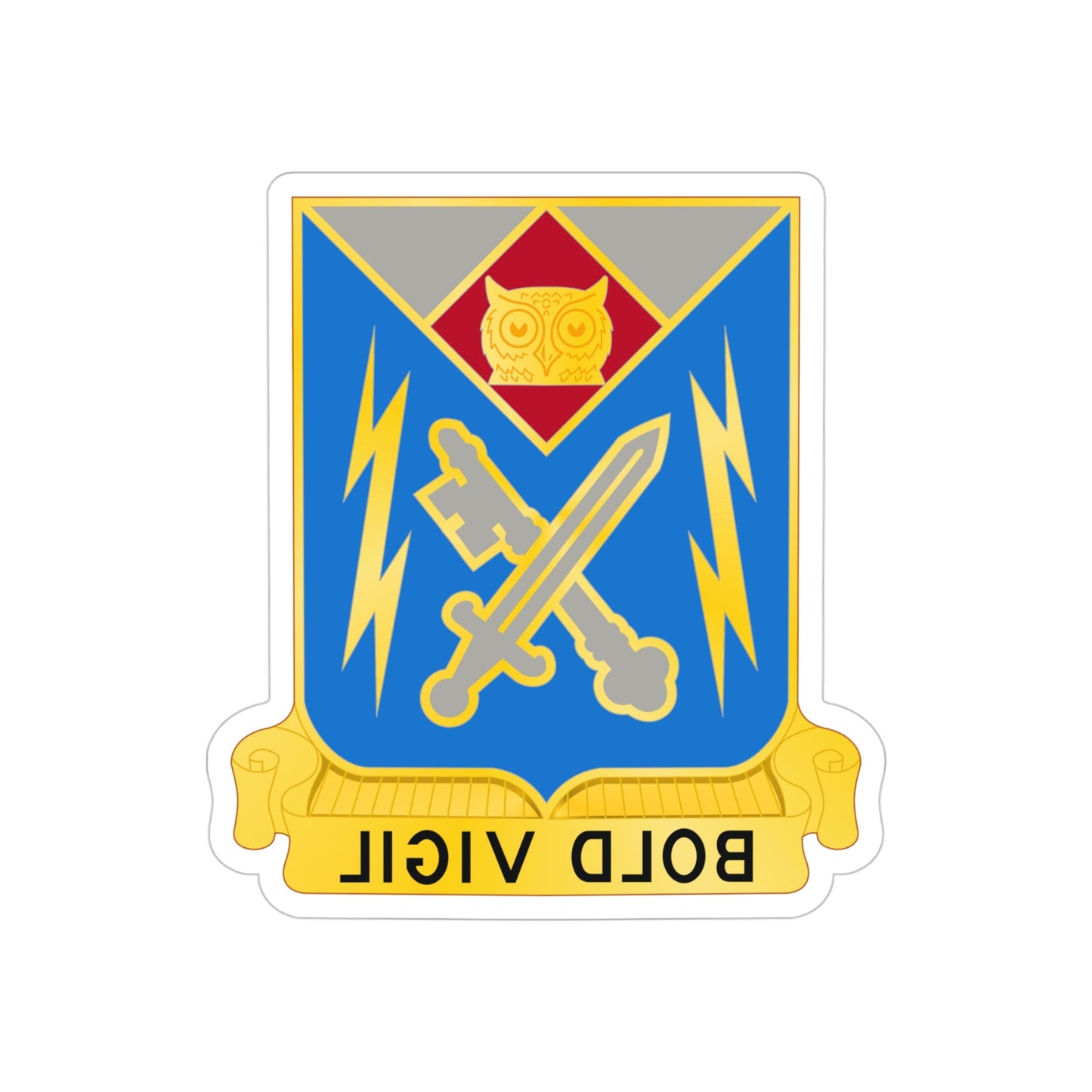 105 Military Intelligence Battalion (U.S. Army) REVERSE PRINT Transparent STICKER-4" × 4"-The Sticker Space