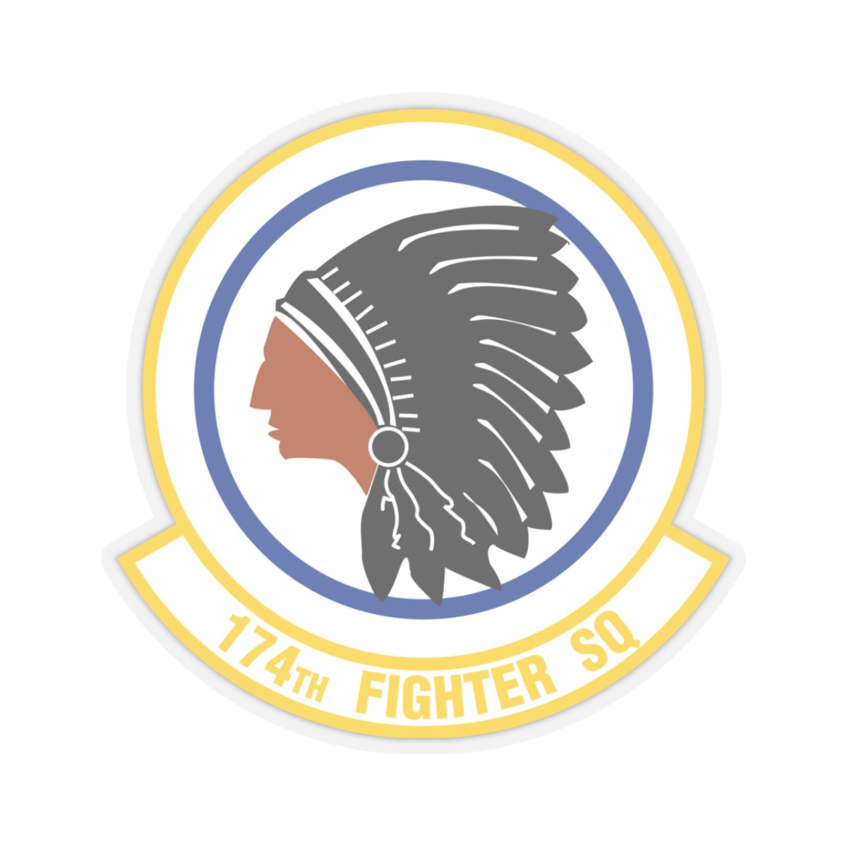 174 Fighter Squadron (U.S. Air Force) STICKER Vinyl Kiss-Cut Decal-3" × 3"-Transparent-The Sticker Space