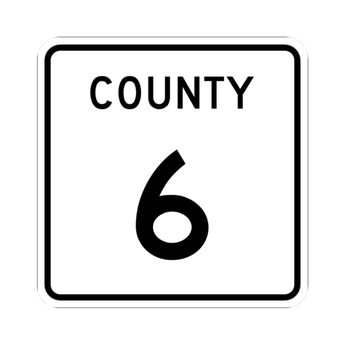 County 6 square (Minnesota) (Road Sign) STICKER Vinyl Kiss-Cut Decal