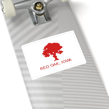 Flag of Red Oak, Iowa - STICKER Vinyl Kiss-Cut Decal