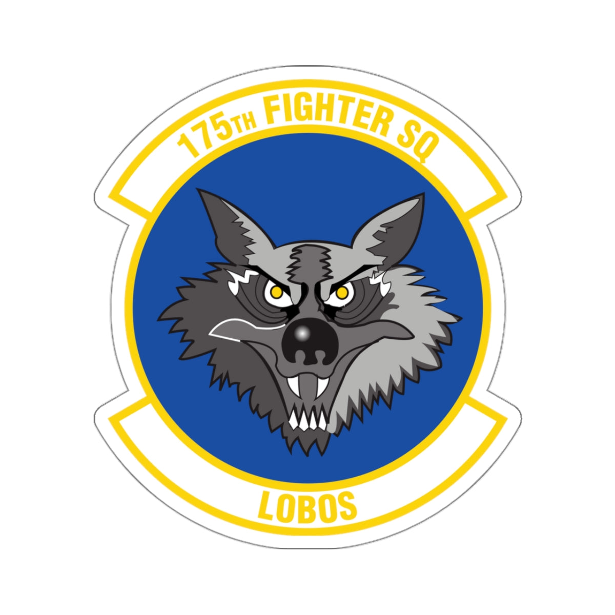 175 Fighter Squadron (U.S. Air Force) STICKER Vinyl Kiss-Cut Decal-3" × 3"-White-The Sticker Space