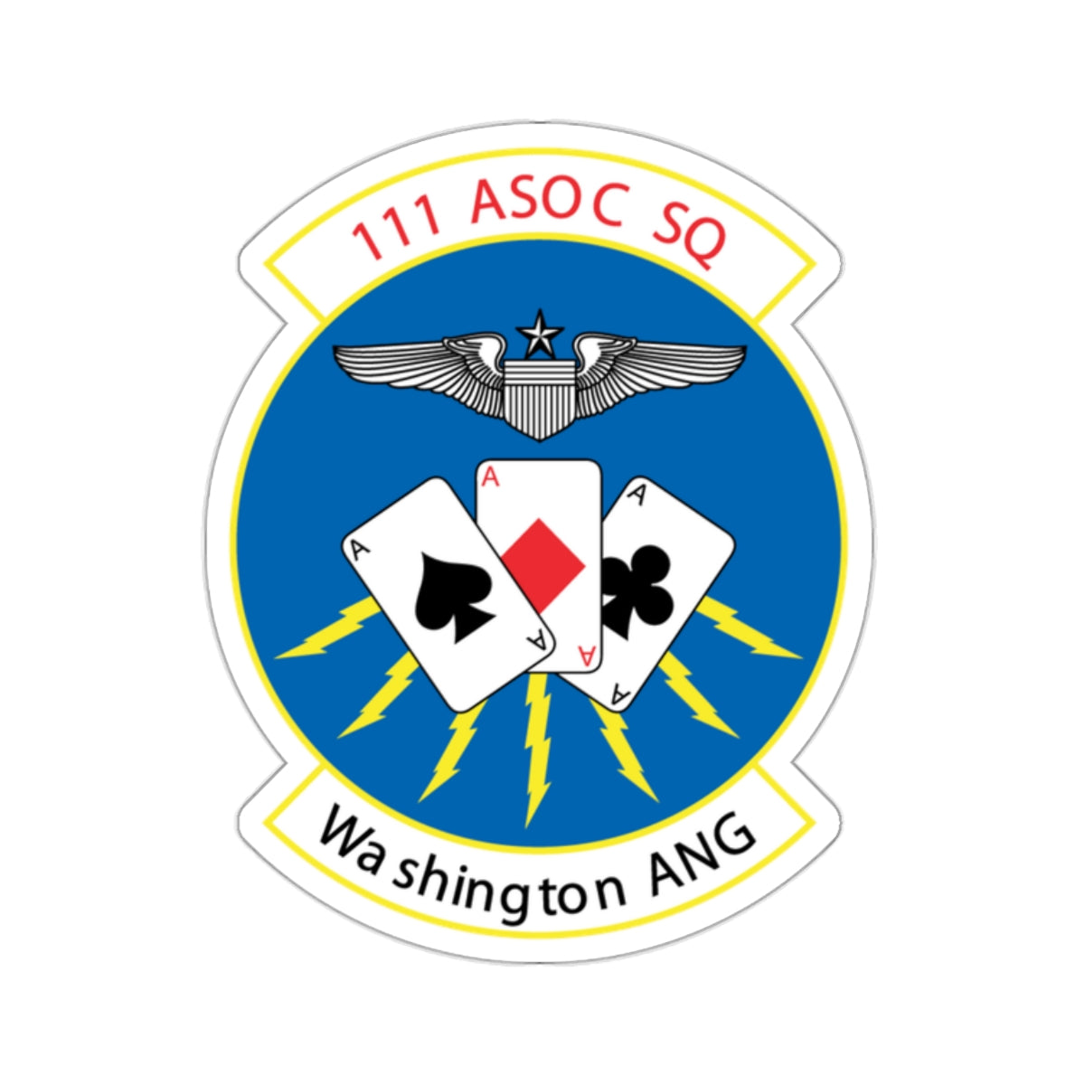 111 ASOC Sq Washington ANG (U.S. Air Force) STICKER Vinyl Kiss-Cut Decal-2 Inch-White-The Sticker Space