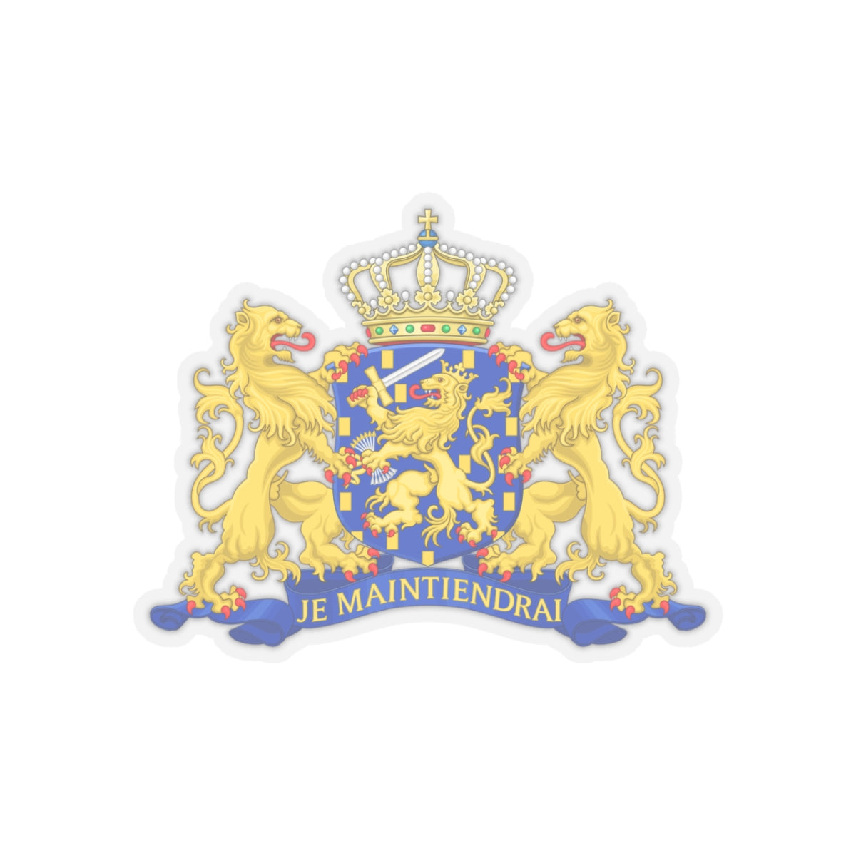 State coat of arms of the Netherlands - STICKER Vinyl Kiss-Cut Decal