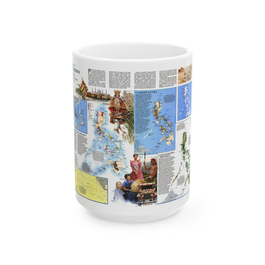 Philippines - The History of the (1986) (Map) White Coffee Mug-15oz-The Sticker Space
