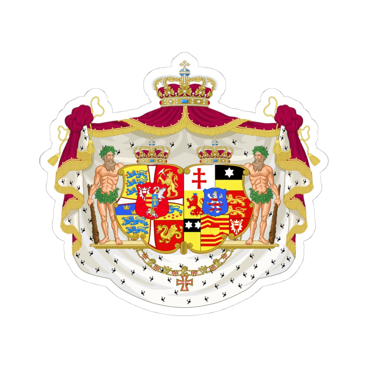 Armoiries de Marie-Sophie de Hesse-Cassel1 (Denmark) (Coat of Arms) STICKER Vinyl Kiss-Cut Decal