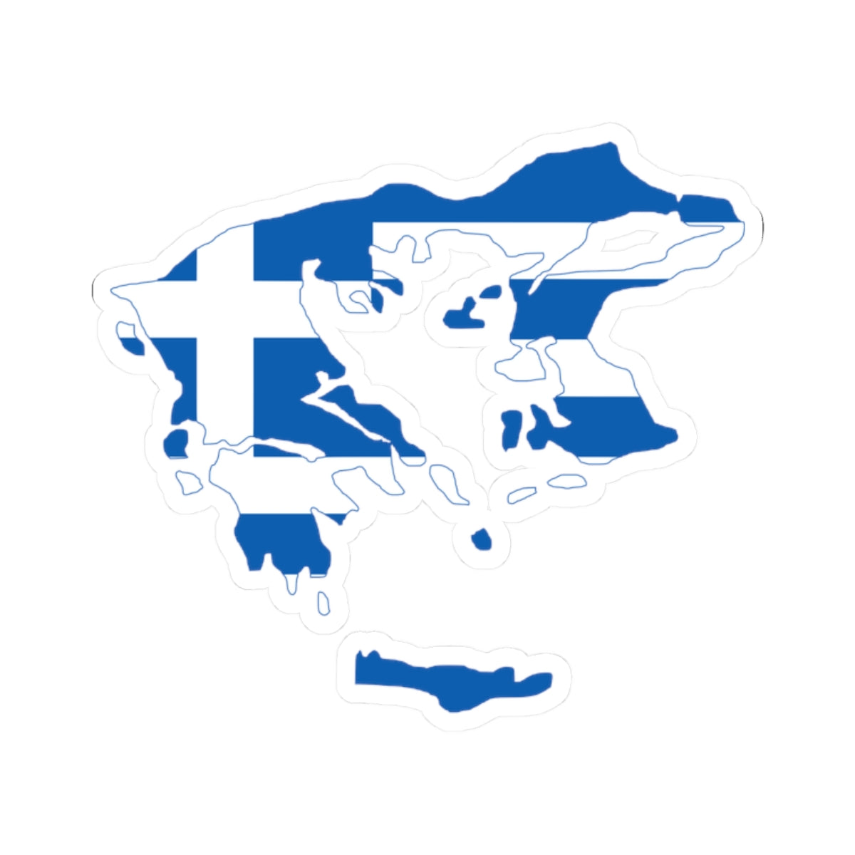 Flag-map of Greater Greece Megali Idea (Greece) STICKER Vinyl Kiss-Cut Decal