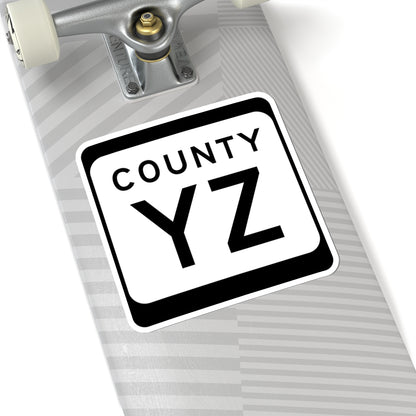 WIS County YZ (Wisconsin) (Road Sign) STICKER Vinyl Kiss-Cut Decal