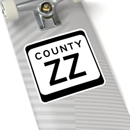 WIS County ZZ (Wisconsin) (Road Sign) STICKER Vinyl Kiss-Cut Decal