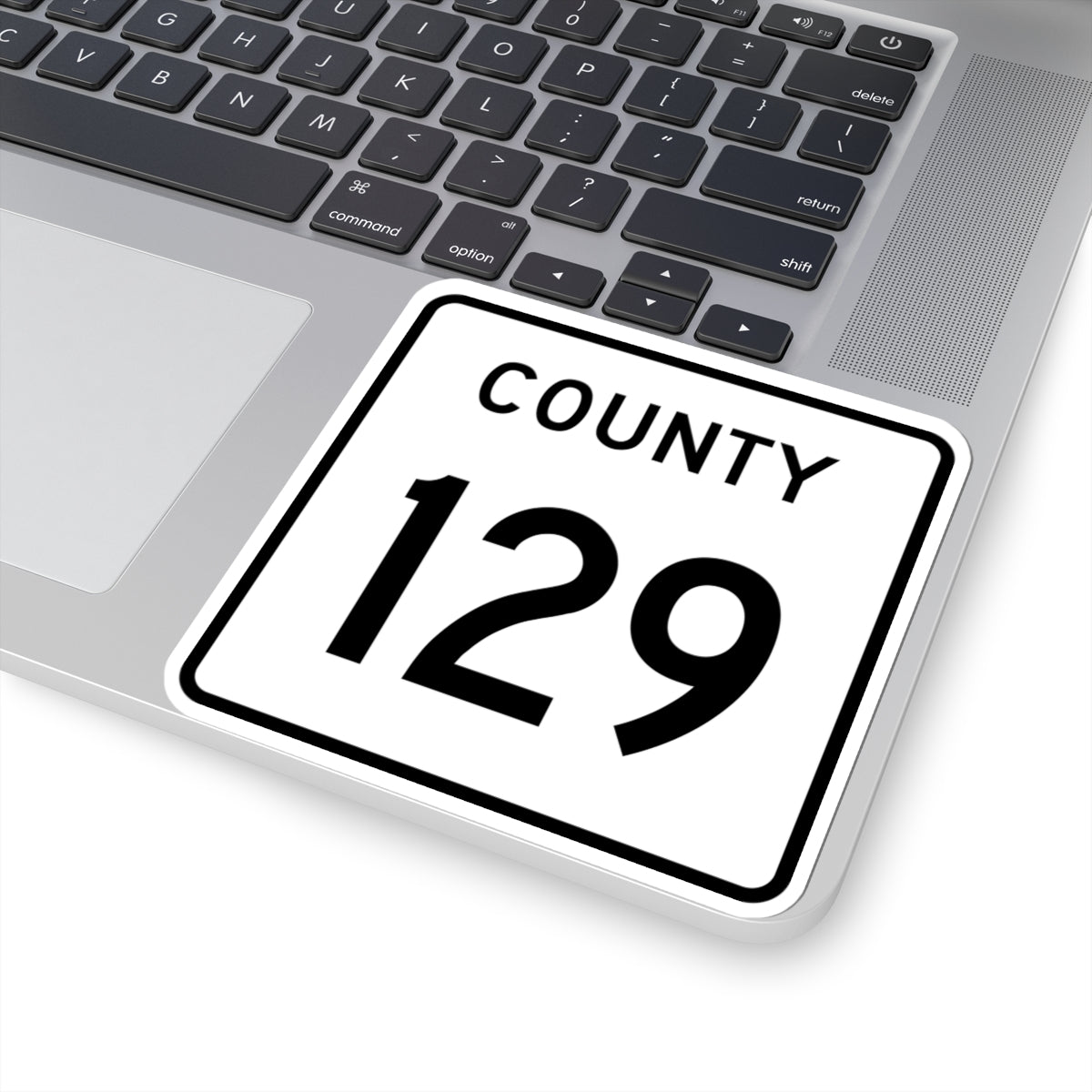 County 129 square (Minnesota) (Road Sign) STICKER Vinyl Kiss-Cut Decal