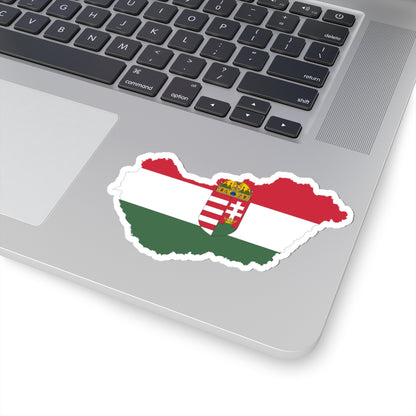 Flag-map of Hungary 1921 (Hungary) STICKER Vinyl Kiss-Cut Decal