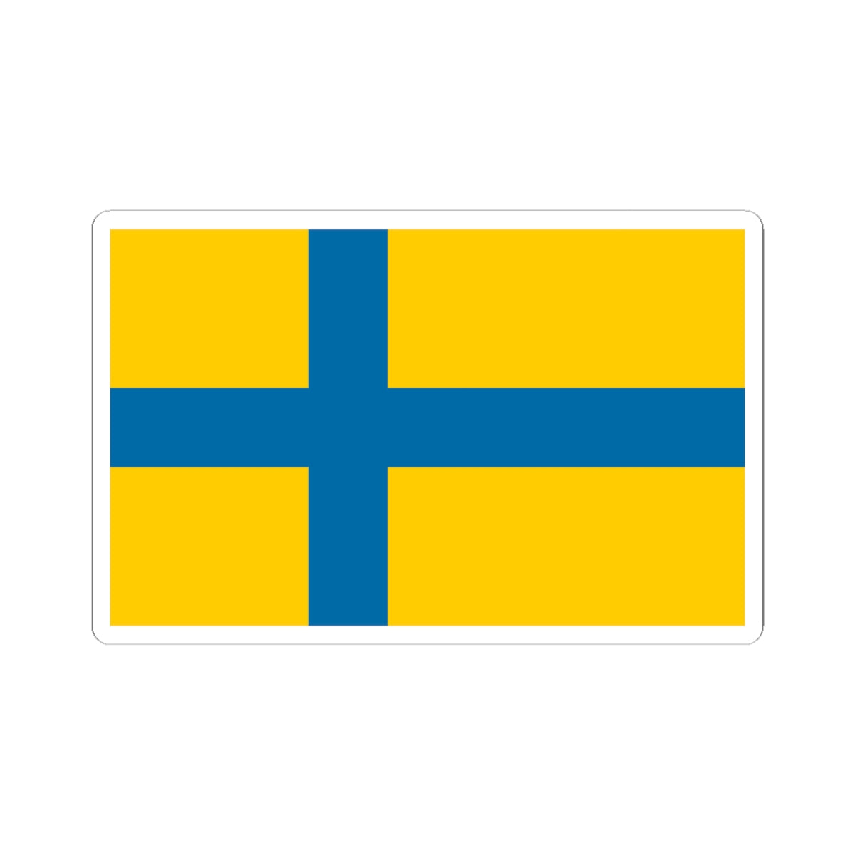 Unofficial flag of Ostergotland (Sweden) STICKER Vinyl Kiss-Cut Decal