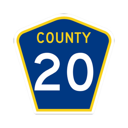 County 20 MN (Minnesota) (Road Sign) STICKER Vinyl Kiss-Cut Decal