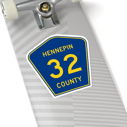Hennepin County 32 (Minnesota) (Road Sign) STICKER Vinyl Kiss-Cut Decal