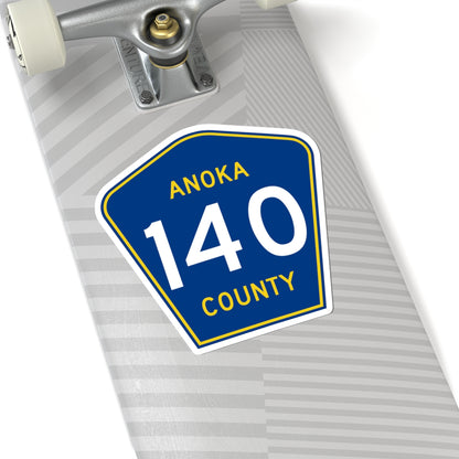 Anoka County 140 (Minnesota) (Road Sign) STICKER Vinyl Kiss-Cut Decal