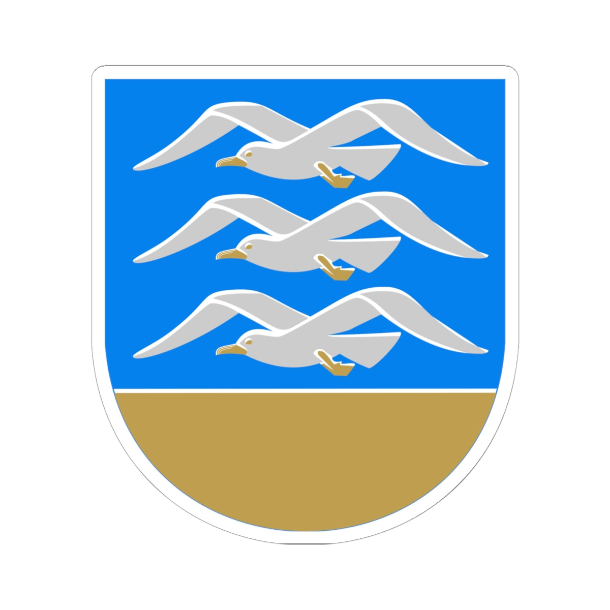Rauman mlk.vaakuna (Finland) (Coat of Arms) STICKER Vinyl Kiss-Cut Decal