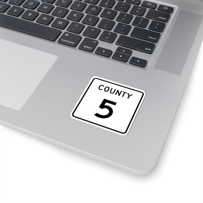 County 5 square (Minnesota) (Road Sign) STICKER Vinyl Kiss-Cut Decal