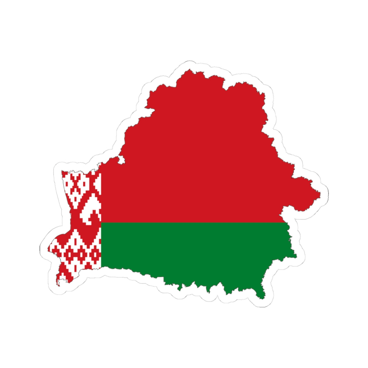 Belarus-Flagmap (Belarus) STICKER Vinyl Kiss-Cut Decal