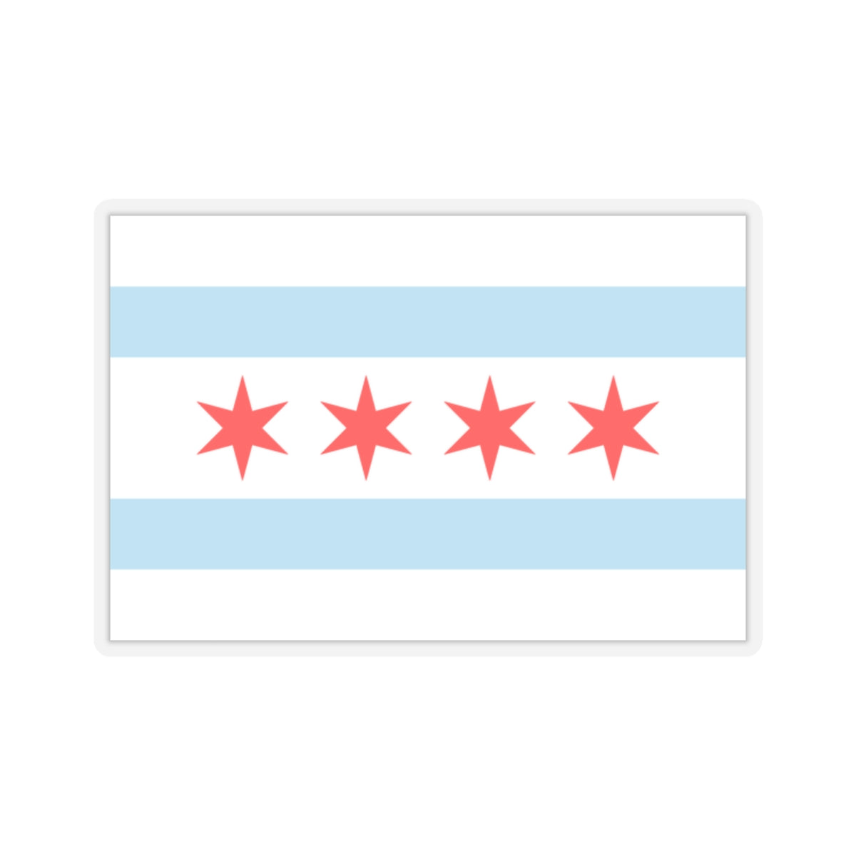 Flag of Chicago, Illinois - STICKER Vinyl Kiss-Cut Decal