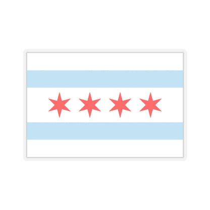 Flag of Chicago, Illinois - STICKER Vinyl Kiss-Cut Decal