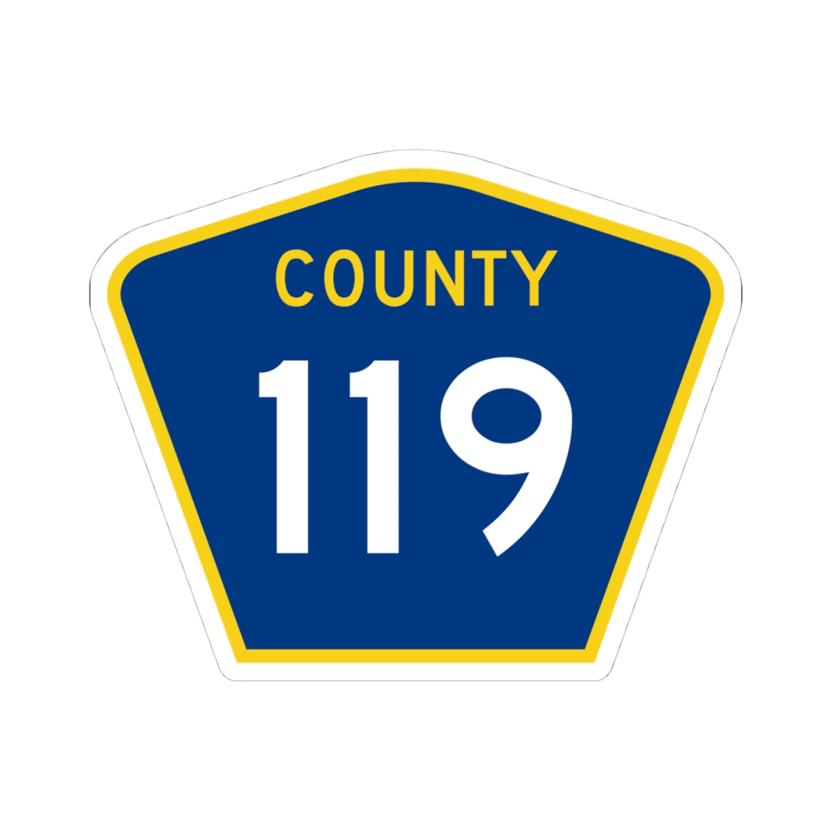 County 119 MN (Minnesota) (Road Sign) STICKER Vinyl Kiss-Cut Decal