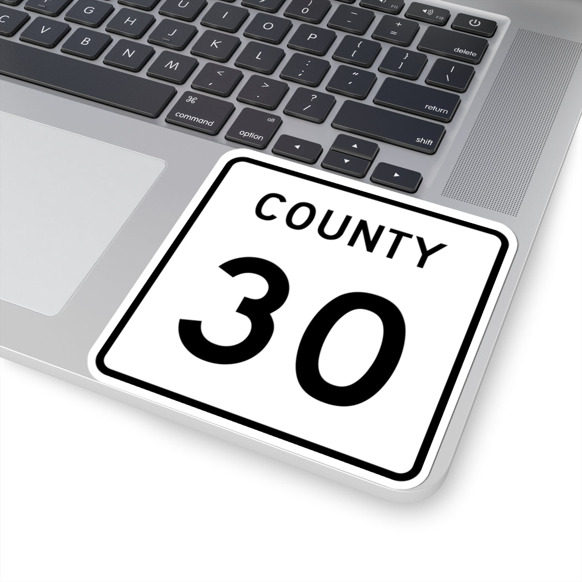 County 30 square (Minnesota) (Road Sign) STICKER Vinyl Kiss-Cut Decal