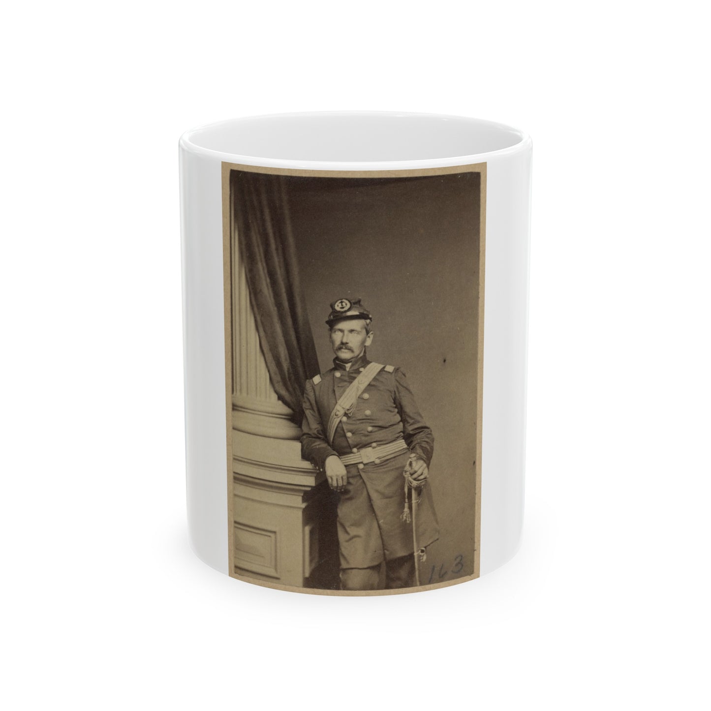 Portrait Of Union Soldier Holding A Sword (U.S. Civil War) White Coffee Mug
