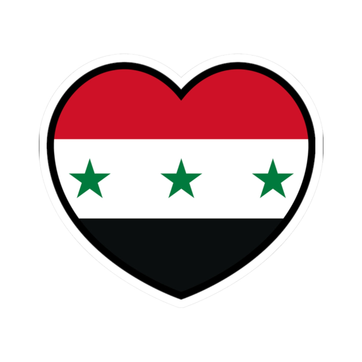 Iraq 1963-1991 and Syria 1963-1972 flag heart (Iraq) STICKER Vinyl Kiss-Cut Decal