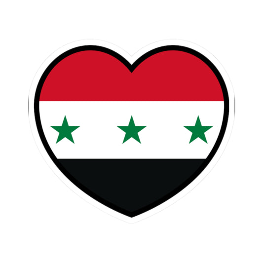 Iraq 1963-1991 and Syria 1963-1972 flag heart (Iraq) STICKER Vinyl Kiss-Cut Decal