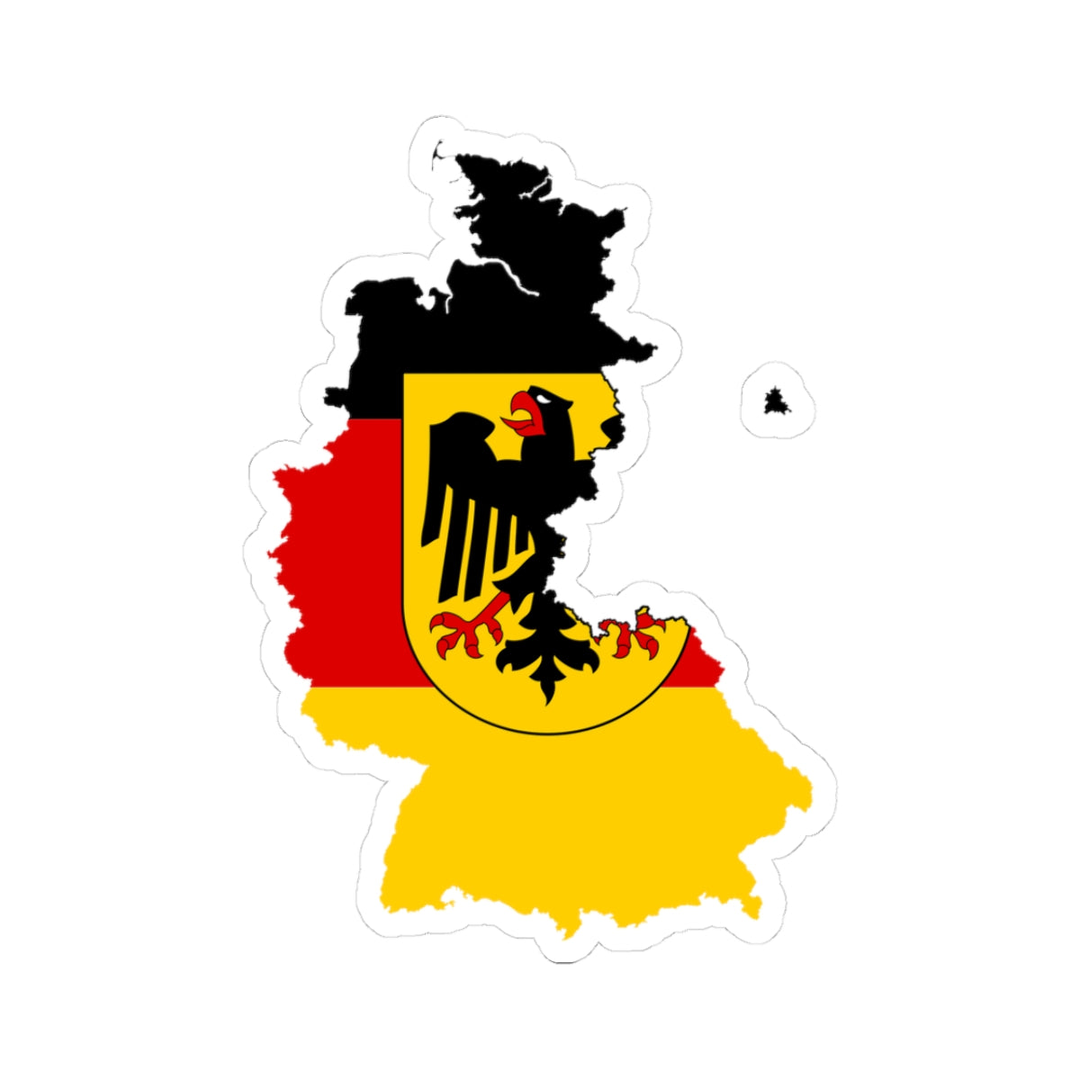 Flag map of West Germany 1949-1990 (Germany) STICKER Vinyl Kiss-Cut Decal