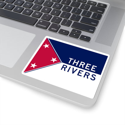 Flag of Three Rivers, Michigan - STICKER Vinyl Kiss-Cut Decal