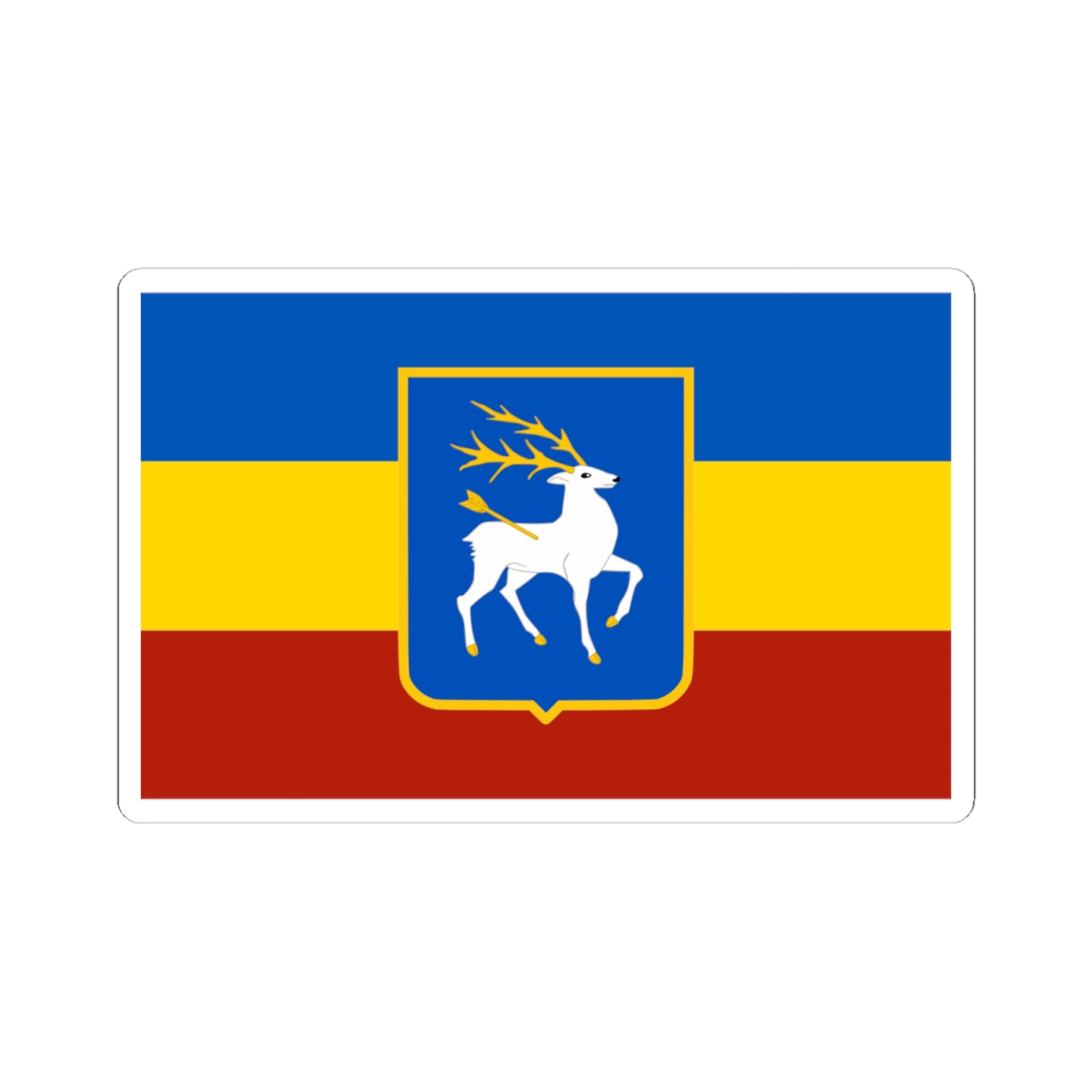 Flag of the Don Republic with coat of arms (Russia) STICKER Vinyl Kiss-Cut Decal