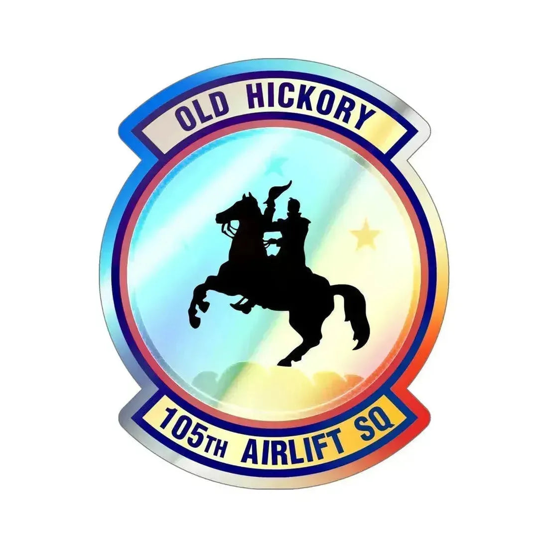 105th Airlift Squadron 2 (U.S. Air Force) Holographic STICKER Die-Cut Vinyl Decal 6 Inch Holographic - The Sticker Space