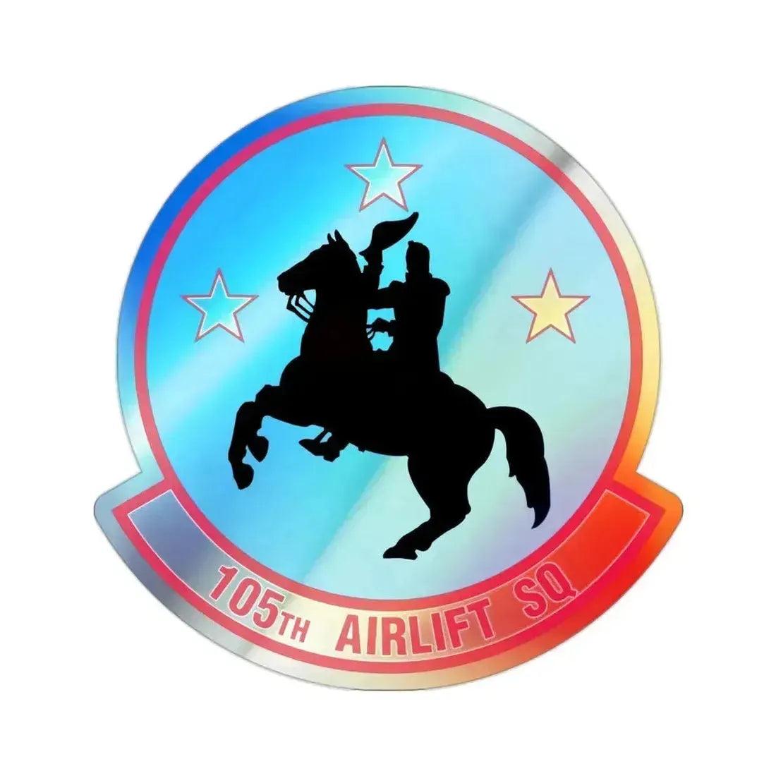 105th Airlift Squadron (U.S. Air Force) Holographic STICKER Die-Cut Vinyl Decal 2 Inch Holographic - The Sticker Space