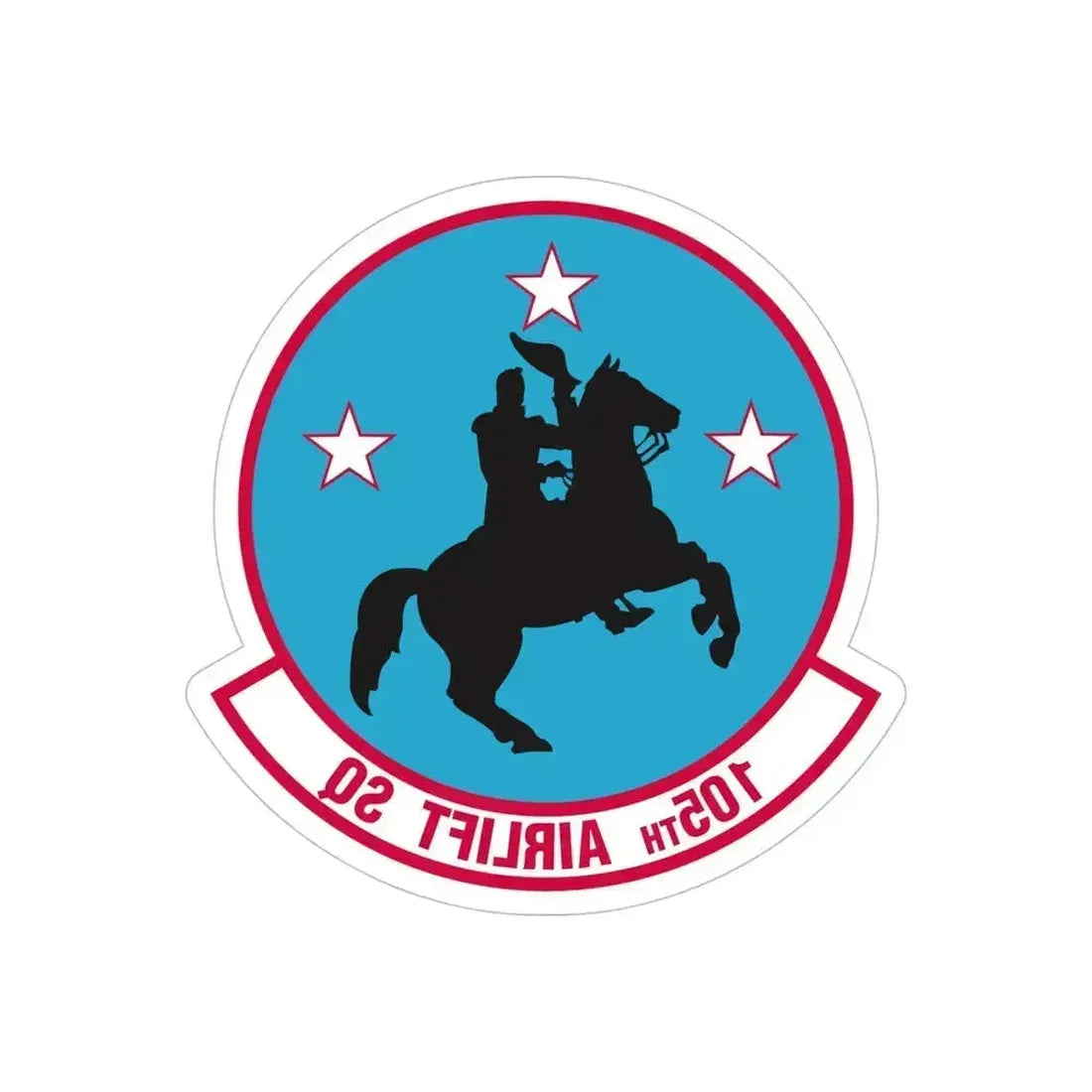 105th Airlift Squadron (U.S. Air Force) REVERSE PRINT Transparent Die-Cut STICKER 5 Inch Die-Cut Transparent - The Sticker Space