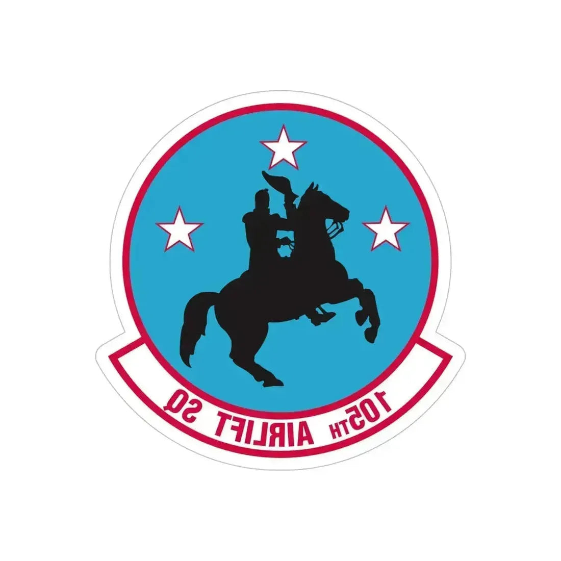 105th Airlift Squadron (U.S. Air Force) REVERSE PRINT Transparent Die-Cut STICKER 6 Inch Die-Cut Transparent - The Sticker Space